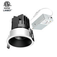 3 pouces Etl Cob Commercial 0-10v Dimmable Downlight avec J-Box 3 couleurs sélectionnables 100-277v éclairage encastré