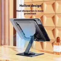360 °   Support de tablette rotatif, support de bureau pliable réglable pour iPad Pro/Air/Mini, support de téléphone portable en alliage d'aluminium, métal
