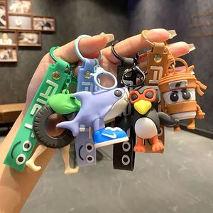 جويليت تماثيل صغيرة مع سمك القرش الإنسان الهجين فريدة قلادة شان هاي جينغ خشبية العصي مجموعة المفاتيح للديكور - Product Image 3