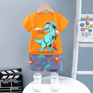 Ensemble de vêtements haut de gamme pour enfants personnalisé pour l'été, ensemble deux pièces pour enfants avec t-shirt à manches courtes, ensemble pour bébé, vêtements de sport de style coréen - Product Image 3