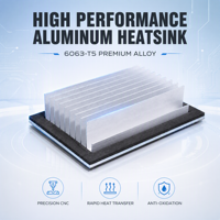 Dissipateur thermique en aluminium pour serveur IA, centre de données, télécommunications 5G, CPU, GPU, électronique de puissance et refroidissement d'équipements
