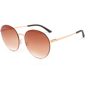 温州奢华女士太阳镜复古定制设计UV400金框聚碳酸酯镜片轻质偏光定制标志 - Product Image 5