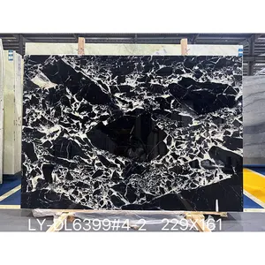 SL Wholesale Black White line Marble Background Wall panel Top Magnificent floor stone tile marble