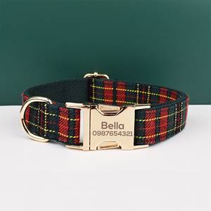 Collier et laisse pour chien en cuir véritable et nylon personnalisés avec rivets faits à la main, nœud papillon pour cadeau d'anniversaire - Product Image 4