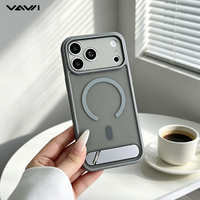 Étui de téléphone portable magnétique transparent antichoc en métal pliable VAWI B519 pour iPhone 18/17 Pro Max