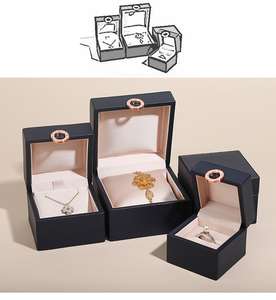 Precio de fabricante, cajas de joyería de cajón de papel de embalaje de regalo en relieve elegante con asa - Product Image 2