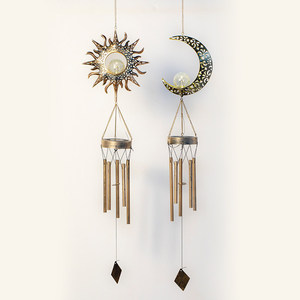 Campana de Viento Solar para Exteriores, Impermeable, Retro, de Hierro, Lámpara Colgante Decorativa para Jardín y Balcón - Product Image 4