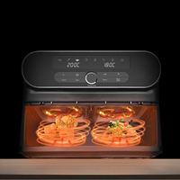 Friteuse à air électrique multifonction à double panier, écran LCD, grande capacité, contrôle numérique, cuisson sans huile et rôtissage rapide