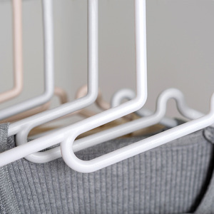 HeDouY Plastic Clothes Hanger White Gray Apricot Rectangle Hook Type For Clothes Trouser Tie Hangers - Product Image 3
