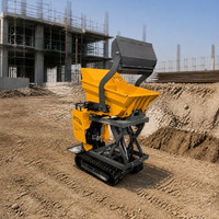 Mini-dumper sur chenilles HDL YH-1000 de 1000 kg, benne basculante hydraulique sur chenilles en caoutchouc pour chantier