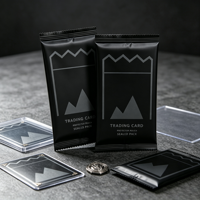 Pochette personnalisée pour cartes de jeu, sac de rangement noir mat pour cartes à collectionner, emballage scellé sous film, sachet d'emballage sous film pour pack mystère