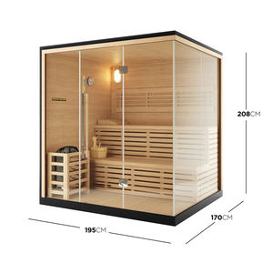 Sauna HELIUS en varios colores, estufa tradicional para baño de sauna, sauna personalizada para 4 personas, sala de vapor húmedo interior. - Product Image 3