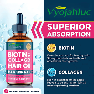 Suero Natural Orgánico para el Crecimiento del Cabello con Biotina y Colágeno, Aceite Esencial Nutritivo con <span class=keywords><strong>Beneficios</strong></span> Anticaspa - Product Image 1