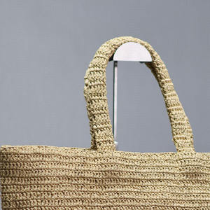 Borsa da viaggio intrecciata a mano alla moda con marchio da spiaggia in tessuto Lafite - Product Image 3