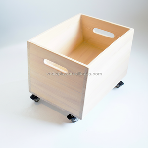 Peinture personnalisée en bois enfants boîte de rangement en gros, jouets faits à la main et bac de rangement cadeau avec roues, boîte de nourriture tableau amovible - Product Image 1