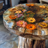 Mobilier de maison moderne en bois de noyer massif direct d'usine Restaurant cuisine rivière table à manger dalle de résine époxy