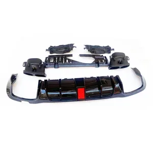Diffuseur arrière en ABS style W213 B avec embouts d'échappement pour Benz E200 E300 E43 E53 E63 berline 4 portes avec paquet <span class=keywords><strong>Amg</strong></span> 2017-2023 - Product Image 3