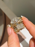 Bague de fiançailles de luxe en or massif 18 carats avec diamant de laboratoire taille émeraude vintage, certifié IGI, couleur D-E-F, clarté VVS, sertissage à griffes