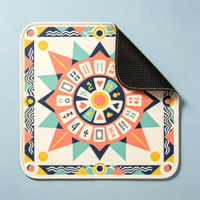 Tapis de Mahjong Personnalisé OEM avec Logo, Imprimé Or Bourgogne, Antidérapant en Microfibre, pour Salle VIP de Club, Vente en Gros