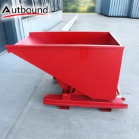 Bac à déchets industriel résistant à la rouille - Bac auto-vidant à commande par chariot élévateur pour les déchets de construction/la collecte des copeaux d'usine