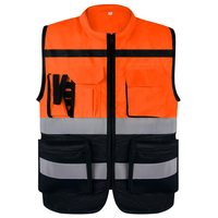 Gilet de sécurité réfléchissant respirant pour moto, vêtements de travail à haute visibilité, logo personnalisé, multi-poches