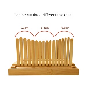Top vente réglable bambou bois pain planche à découper trancheuse à pain avec couteau et miettes <span class=keywords><strong>plateau</strong></span> - Product Image 4