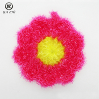 Éponge à vaisselle en microfibre écologique, motif tournesol, crochetée à la main, pour le nettoyage du verre et de la salle de bain, usage domestique
