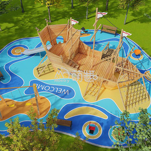 Moetry naturale parco giochi all'aperto Design personalizzato nave pirata giochi con scivolo in acciaio inox per bambini parco divertimenti - Product Image 2