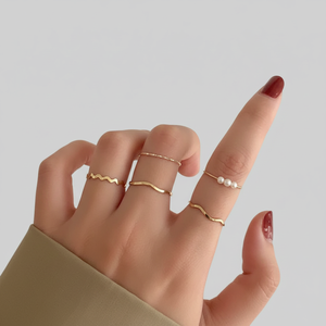 Vendita calda Trending argento minimalista gioielli da uomo accatastamento anelli di strass con stella drago intarsio Casual amanti della luna forma all'ingrosso - Product Image 2