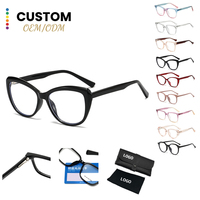 Lunettes anti-lumière bleue en gros avec étui de rangement, chiffon de nettoyage, monture en PC, branches en acétate de propylène
