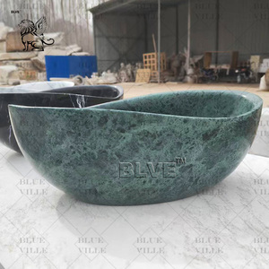 <span class=keywords><strong>Baignoire</strong></span> autoportante de luxe en marbre gris naturel sculpté à la main pour la décoration de salle de bain d'hôtel BLVE Villa - Product Image 6