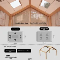 Tente de camping gonflable double étage quatre saisons OutdoorTents en PVC/Nylon, imperméable, isolante, rapide et portable, grand espace