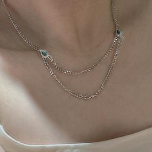 Collar con Colgante de Buda Pequeño de Plata de Ley S925, Estilo Chino Retro, Lujoso, con Cuentas Verdes Nacionales, Espuma de Agua, Jade, Calcedonia - Product Image 3