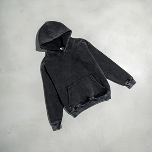 High Quality Cotton Oversize Hoodie <b>Thick</b> Fleece Drop Shoulder Plain Blank Custom Pull a Capuch Sudadera Men Hoodies - Product Image 4