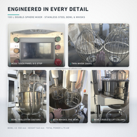 Mixer Telur Planetary Ganda 100L, Mesin Pengocok Krim Kue Komersial, Mixer Makanan Otomatis dengan Pengangkat Mangkuk dan Dua Pengocok