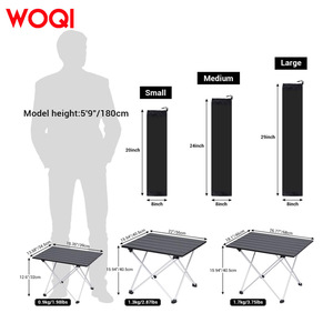 Table de camping pliable Woqi, petite, 20x8 pouces, plateau en aluminium, table de pique-nique d'extérieur avec sac de transport - Product Image 1