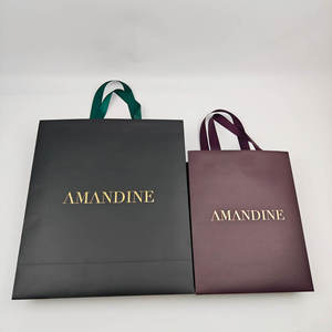 Sacs en carton recyclé imprimés avec logo personnalisé, poignée longue, pour emballage de luxe, cadeaux, shopping, chaussures, sous-vêtements, vêtements - Product Image 4