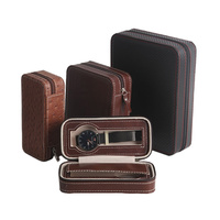 Boîte de rangement en cuir pu pour montre, petite montre en rouleau, boîte à bijoux pour femmes, insert de fibre, stylo, boîtes d'emballage cadeau