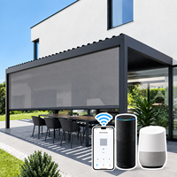 Stores extérieurs de qualité supérieure en aluminium, écran zippé imperméable avec pergola à lames motorisée et rail zippé pour pergola