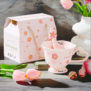 Tazas de Porcelana Pintadas a Mano con Diseño Creativo de Dibujos Animados de la Marca JADE, Patrón de Manzana y Plátano, 201-300 ml, Aptas para Microondas y Lavavajillas, Venta al Por Mayor - Product Image 2
