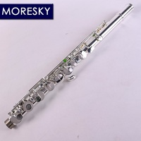 MORESKY Alto Flute 16 Holes G Tuning Silver Plated Cupro-Nickel Body E Mechanism Two Mouthpiece/Antique Classic Colors OEM