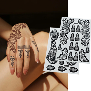 Fournitures Personnalisées Art Corporel Temporaire Tatouages au Henné Modèles de Pochoirs Imperméables pour Main Visage Peinture Modèles d'Autocollants - Product Image 1