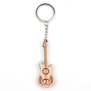 Rich Experience Wood Made Keychains Custom Design Wooden Keyring Guitar Keychain - Product Image 1