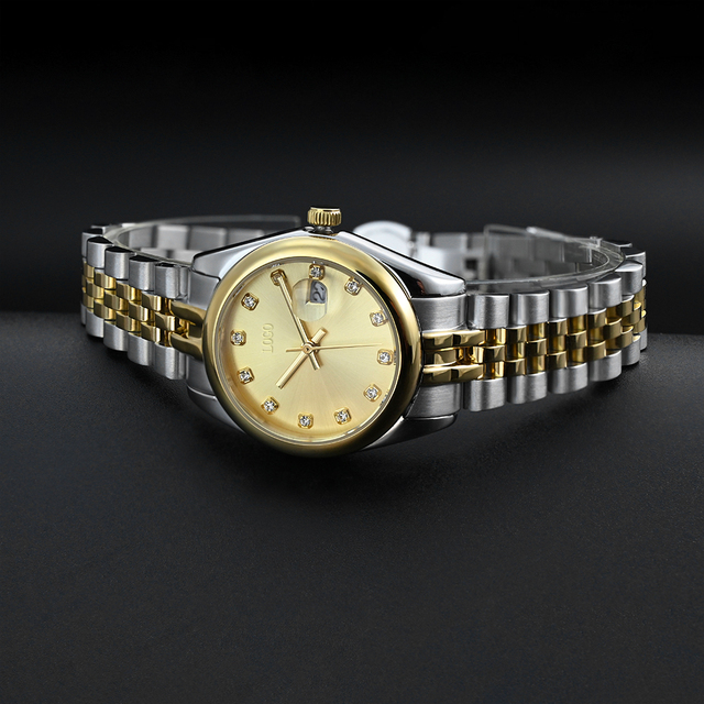 Stainless Steel Custom Logo Ladies Quartz Watches Waterproof Gold Private Label Women Watch
