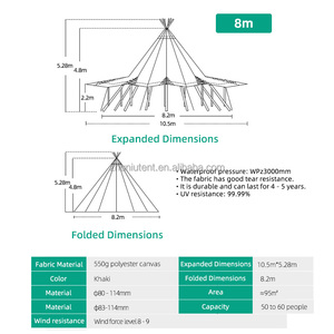 8.2m authentique pyramide <span class=keywords><strong>en</strong></span> <span class=keywords><strong>forme</strong></span> <span class=keywords><strong>de</strong></span> tipi indien <span class=keywords><strong>tente</strong></span> spacieuse toile <span class=keywords><strong>yourte</strong></span> <span class=keywords><strong>tente</strong></span> pour Glamping mariages Camping <span class=keywords><strong>en</strong></span> plein air événements - Product Image 6