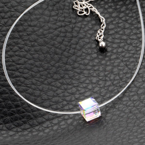 Bracelet en cristal Cube géométrique couleur AB cristal blanc unisexe à porter au quotidien - Product Image 4