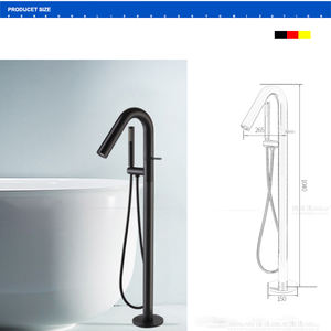 Popular oro cepillado independiente grifos <span class=keywords><strong>de</strong></span> montaje en piso bañera grifo con <span class=keywords><strong>ducha</strong></span> <span class=keywords><strong>de</strong></span> mano - Product Image 6