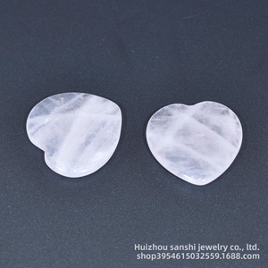 Cuore in <span class=keywords><strong>Giada</strong></span> Naturale da 30mm, Sottile, Lucido, in Quarzo Rosa, con Lettera Incisa, Ornamento Gioiello Fai-da-te a Forma di Cuore da Tasca - Product Image 6