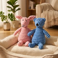 Juguete de Peluche para Mascotas, con Forma de Animal de Dibujos Animados, de Pana Acanalada, para Masticar, Limpieza Dental, con Sonido, Interactivo, para Cachorros, Venta al Por Mayor