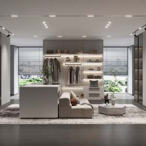 Armoire fonctionnelle sur mesure de conception moderne haut de gamme avec îlot - Product Image 3